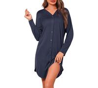 Crewhpo Camicia da Notte maternità Manica Lunga Premaman vestibilità Ampia