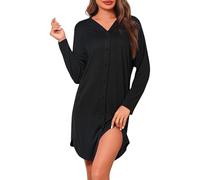 Crewhpo Camicia da Notte maternità Manica Lunga Premaman vestibilità Ampia