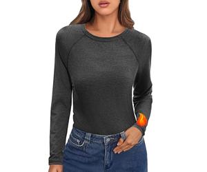 Crewhpo Intimo Termico Donna Maglia Manica Lunga Girocollo Sottogiacca