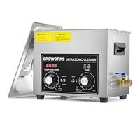 CREWORKS 10L Pulitore Ultrasuoni con 300W Riscaldatore e Timer 240W Vasca Ultrasuoni in Acciaio Inossidabile con Modalità Degas e Delicata Lavatrice Ultrasuoni per Laboratorio Utensili e Ricambi Auto