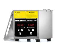 CREWORKS 1L Pulitore Ultrasuoni Industriale con Riscaldatore e Timer Digitale 50W Lavatrice ad Ultrasuoni in Acciaio Inossidabile Pulizia a Ultrasuoni per Orologi Dentarie Occhiali Ricambi di Auto
