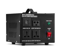 CREWORKS 3000W Trasformatore 220 110 Convertitore di Tensione da 220-240V a 110-120V con Prese US e Universali Porte USB Convertitore di Tensione con Nucleo Toroidale da EU a US con Standard EU Spina