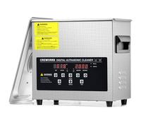 CREWORKS 3L Pulitore Ultrasuoni con 150W Riscaldatore e Timer 120W Vasca Ultrasuoni in Acciaio Inossidabile 304 con Modalità Degas e Delicata Lavatrice Ultrasuoni per Orologi Occhiali Ricambi Auto