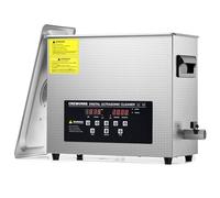 CREWORKS 6L Pulitore Ultrasuoni con 300W Riscaldatore e Timer 180W Vasca Ultrasuoni in Acciaio Inossidabile con Modalità Degas e Delicata Lavatrice Ultrasuoni per Casa Occhiali Ricambi Auto e Altro