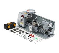 CREWORKS 750W Tornio per Metallo 210 x400 MM Tornio Metallo a Velocità Variabile 0-2500rpm con Mandrino a 3 Griffe e Display LCD per Filettatura, Tornitura, Foratura
