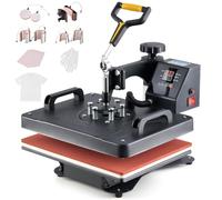 CREWORKS 8 IN 1 Pressa a Caldo 30 x 38 cm Pressa Caldo per Magliette Termopressa Macchina per Sublimazione Trasferimento Stampante Pressa di Calore per T-Shirt Cappelli e Tazze
