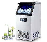 CREWORKS Macchina per Cubetti di Ghiaccio Commerciale 59kg/24h Fabbricatore Ghiaccio con Schermo LCD Macchina Ghiaccio in Acciaio Inossidabile per Casa, Ufficio, Ristorante, Bar, Caffetteria (36 PCS)