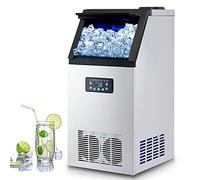CREWORKS Macchina per Cubetti di Ghiaccio Commerciale 73kg/24h Fabbricatore Ghiaccio con Schermo LCD Macchina Ghiaccio in Acciaio Inossidabile per Casa, Ufficio, Ristorante, Bar, Caffetteria (45 PCS)