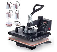 CREWORKS Pressa a Caldo 8 in 1 Multifunzione, 30x38 cm Termopressa Professionale per Personalizzazione Magliette, Tazze e Berretti, Kit Completo Trasferimento Termico 1250W