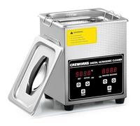 CREWORKS Pulitore a Ultrasuoni 2L Professionale, Lavatrice Ultrasuoni 60W con Riscaldatore 100W e Timer Digitale, Vasca Ultrasuoni in Acciaio Inox SUS304 per Gioielli, Occhiali, Protesi, Monete