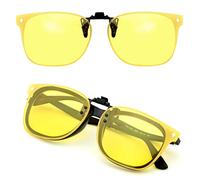 CREYESTAL Clip Occhiali Guida Notturna Polarizatti, Lenti Gialli Sovraocchiali da guida per la Notte, Ultraleggero, Uomo, Donna, Certificato CE