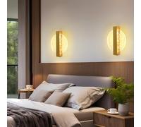 CRFASIBE Lampada da Parete LED in Acrilico, 6W Tricolore Applique da Parete Interno, Lusso Rotondo Lampada da Muro per Camera da Letto Soggiorno Comodino (Oro, Foglia d'Oro)