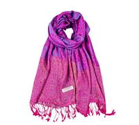 CRFASIBE Sciarpa Donna Invernale Caldo, Pashmina Paisley Scialle, Classici Lunga Foulard Accessori, Elegante Stola Miscela di Colori per Matrimoni Feste Abito da Sera (Rosa Viola)