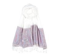CRFASIBE Sciarpa Donna Invernale Caldo, Pashmina Paisley Scialle, Classici Lunga Foulard Accessori, Elegante Stola Miscela di Colori per Matrimoni Feste Abito da Sera (Bianco)