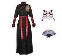 CRFASIBE Set Hanfu Donna, costume tradizionale cinese, Hanfu Abito ricamato, con maschera e un ventaglio pieghevole, Ideale per cosplay, feste, spettacoli(Stile B)
