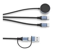CRFFZ Cavo Intrecciato Ricarica Multiplo da USB a USB C a Tipo C da 100 W 5 in 1 Veloce per Pad telefonico Cavo Intrecciato SmartWatch