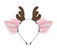 CRFFZ Cerchietto per capelli realistico in 3D con corno di cervo, per cosplay, feste in costume e uso quotidiano, peluche per eventi anime, confortevole