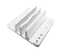 CRFFZ Il supporto verticale per notebook consente di risparmiare spazio sulla scrivania Sostiene a 4 dispositivi Pannello Telefono Addons Larghezza modificabile Materassi in silicone Dispositivo