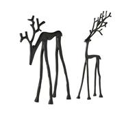 CRGANGZY 2 pz Statuette Renna Natale Eleganti Moderne in Resina Nera, Decorazioni per Caminetto, Soggiorno, Camera da Letto