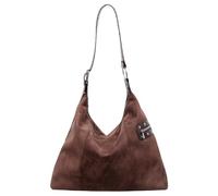 CRGANGZY Borsa a spalla in ecopelle scamosciata, elegante e versatile, bagaglio vintage di medie dimensioni con spallacci, ideale per lavoro, tempo libero, viaggi e incontri