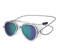 CRGANGZY Goggle panoramici di nuoto anticruolielo for adulti Wide Vision Goggles da nuoto con cinghia rapido Regolazione Non slip Swim Sports Eyewear for piscina Open Water Blue-Lake Blue