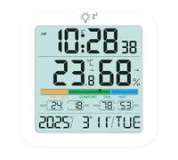 CRGANGZY Higrometro multifunzionale Termometro interno Sensore retroilluminato Sensore del termometro facile da leggere Orologio magnetico digitale LCD per misuratori di calibri di umidità