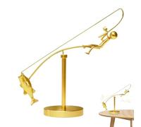 CRGANGZY Kinetic Fishing Balancing Sculpture, The Fisherman Balancing Sculpture - Metal Balance Art Statue for Home Office Desktop Decor, Unique Fishing Gift for Men, Fisherman Ornament