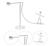 CRGANGZY Kinetic Metal fisherman Balance Sculpture, Stainless Steel Desktop Fish & Fisherman Toy, Interactive Stress-Relief Desk Ornament, Physics Eduecational Decoration for Home Office Desk
