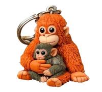 CRGANGZY Portachiavi Punch The Monkey, Leggero e Carino con Gorilla 3D e Orango in Stampa 3D, Ideale per Zaini, Bozze, Targhette, Chiavi dell'Auto