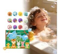 CRGANGZY Set di 12 bombe da bagno con Giocattolo Nascosto, Bombe da Bagno Sorprese per Bambini, Colorate Bolle di Schiuma con Surprise Dentro, Fizz Naturali Land & Sea fatti a Mano per Donne