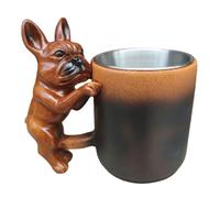 CRGANGZY Tazza for cani da baracca 3D fatta a mano, tazza di caffè in ceramica con manico a testa di cane carina, regalo di novità a forma di animale for gli amanti del cane, proprietari di animali do