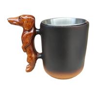 CRGANGZY Tazza for cani da basso livello 3D fatta a mano, tazza di caffè in ceramica con manico a testa for cani carini, regalo di novità a forma di animale for amanti del cane, proprietari di animali