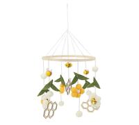 Crib di api mobile tessuto a mano elegante cucciolo di cuccioli mobili giocattoli stimolazione uditiva visiva per legno di bambù da letto asilo nido