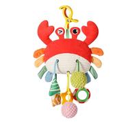 Crib Hangable Rattles Toys, Car Seat Musical Bells, Soft Wind Chime, 8.66x11.81 inches Compact Toddler Crab Plush, Soothing Accessory for Stroller, Carrier, Nursery and Travel Use
