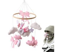 Crib Hanging Mobile - Nursery Room Dream Ornament, Gentle Textile Sleep Accent, Rabbit Bow Themed Infant Decor Piece | Indoor Wall Window Mounted Rest Soothing Display for Girls Boys