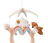 Crib Mobile 35cm Wooden Plush Animal Hanging Toy For