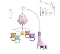 Crib Mobile, Baby Bed Bell, Soft Hanging Rattles, Soothing Rotation with Music Box, Musical Nursery Toy for Toddler, Bassinet, Playpen, Bedside, 15.75x9.84x18.9 inches