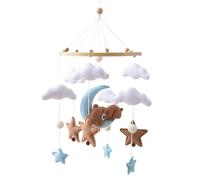 Crib Mobile, Felt Bear Spinner, Hanging Cloud Ornament, 17.72x9.06 inches, Soft Plush Design Elements, Gentle Motion Visual Appeal, Nursery Use for Stroller Diaper Table Kids Room Decor