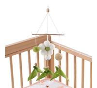 Crib Mobile, Flower-Themed Felt Crib Toys, Hand-Sewn Boho Nursery Decor, Wind Chime Toy for Bassinet, Bedside Overhead Decoration, Bedroom Playpen, 12.6x4.13 inches