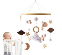 Crib Mobile Moon, Baby Crib Mobile, Wooden Crib Mobile, Moon Stars Mobile, Nursery Decor Mobile, Bassinet Mobile Toy, Baby Bed Mobile, Wind Chime Mobile, Star Pendant Mobile, Baby Nursery Mobile
