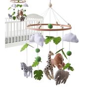 Crib Mobile - Visual Stimulating Nursery Decor, Handmade Felt Animal Ceiling Hanging, newbornn Sensory Toy, Calming Cribside Accessory | For Soothing Play Bassinet Bed Bedroom Children Girls