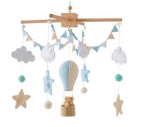 Crib Mobili per bambini, gancio mobile in mongolfiera con palline di feltro e stella, carini giocattoli per bambini per la decorazione del soffitto camera da letto regalo neonato