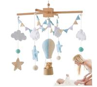 Crib Mobili per neonati, gancio mobile in mongolfiera con palline di feltro e stella, carini giocattoli per bambini per la decorazione del soffitto della camera da letto Regali di regalo neonato