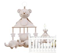 Crib musicale -bear-scripple-, adorabili animali, scene di natività rotanti | Skin -Friendly Spinner il lettino con una ninna nanna calmante per ragazze, ragazze