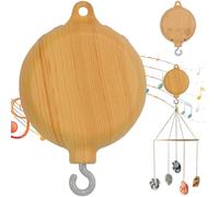 Crib per bambini Mobile con musica, imitazione Wood Baby Mobile Hanger, box musicale a pressione a batteria con gancio