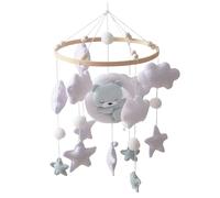 Crib per bambini Mobile, giocattolo sospeso per orso addormentato, un vivaio di stelle di nuvole per ragazzi e ragazze, arredamento appeso a vivaio per bambini