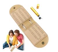 Cribbage Boards, Pegs Board Storage Slot, Foldable Portable Wooden Game, Classic Tabletop Card Games Set for Parties, Picnics, Outdoors Activities, Family, Nights, Camping, 10.31x3.15 Inches