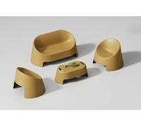 Cribel Corfù Set Da Giardino Esterno Ambra In Polipropilene, Salottino Moderno Con Divano Due Posti, Due Poltrone E Tavolino, Arredo Outdoor Per Terrazza Balcone E Spazi Aperti