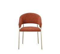 Cribel Poltrona Artemisia in Tessuto Ruggine Con Gambe Oro | Set Di 4 Sedie Moderne Imbottite Per Sala Da Pranzo, Cucina, Soggiorno O Studio | Design Elegante E Raffinato 52x57x81 Cm