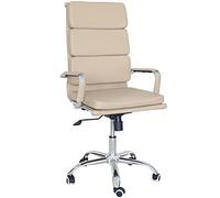 Cribel Poltrona Mito Presidenziale in Finta Pelle e Metallo Cromato, Design Elegante e Confortevole, Ideale per Ufficio, Studio, Casa o Sala Riunioni, Colore marrone 56 x 61 x 117 cm